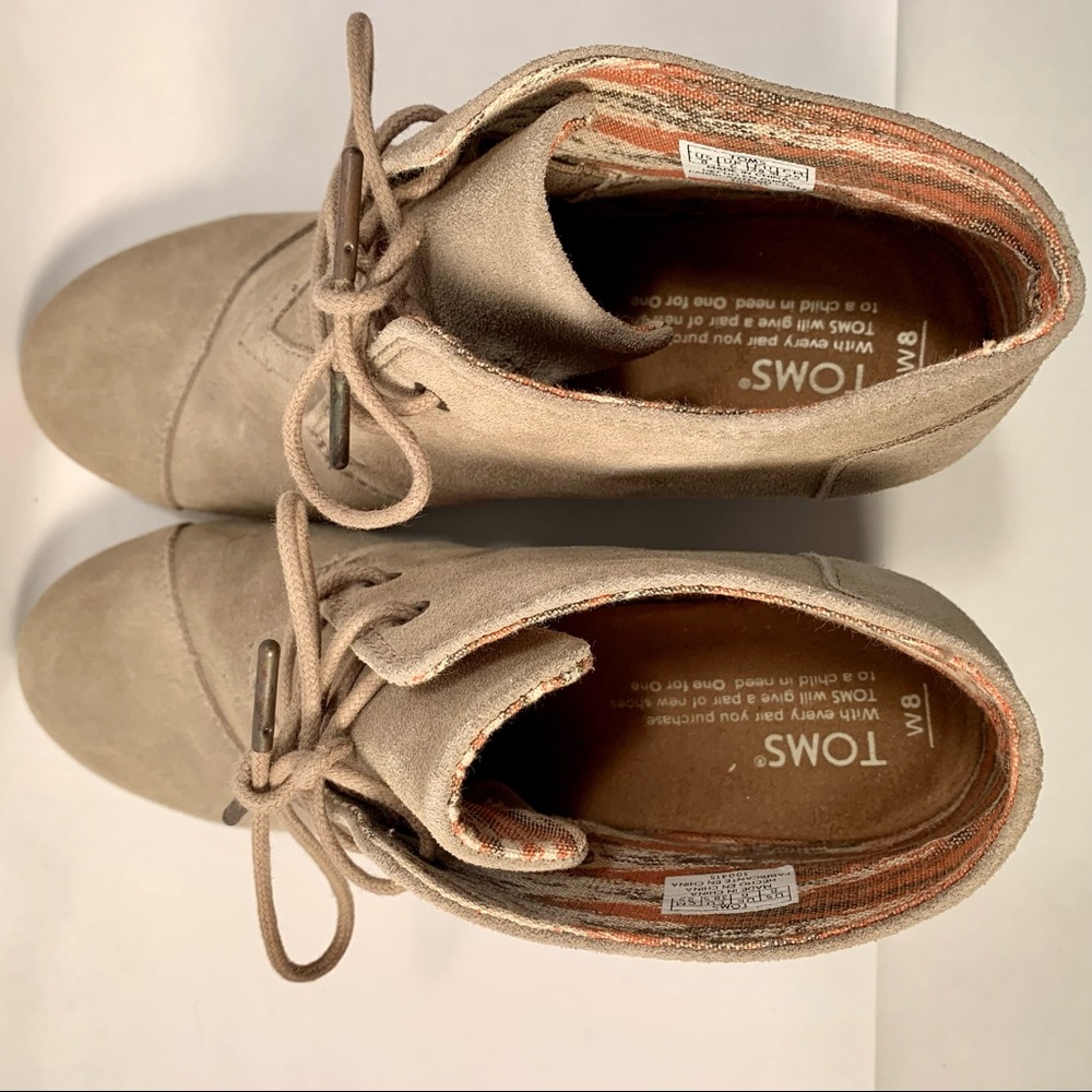 Tom’s Desert Suede Taupe Wedges Size 8 - Picture 3 of 9